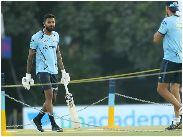 Hardik Pandya Captain of Gujarat Titans during GT vs MI Live match at Brabourne Stadium in Mumbai in IPL 2022. Photo: Sportzpics for IPL