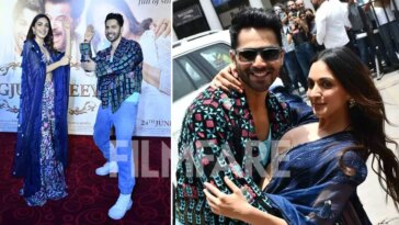 Kiara Advani and Varun Dhawan dressed in royal blue-hued outfits for Jug Jugg Jeeyo promotions