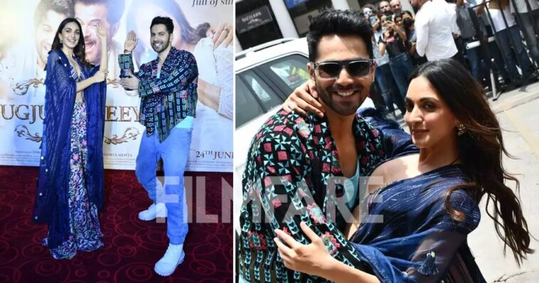 Kiara Advani and Varun Dhawan dressed in royal blue-hued outfits for Jug Jugg Jeeyo promotions