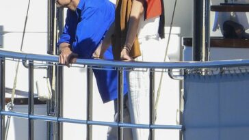 Lifestyles of the rich and famous! Lachlan Murdoch and wife Sarah looked as happier as ever as they cruised around Sydney Harbour in their new $30million superyacht on Friday