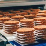 FILE -- Impossible Foods burgers at their production facility in Oakland, Calif., March 31, 2019. Impossible Foods and Beyond Meat want to expand to the Chinese market but face significant governmental and cultural hurdles. (Matt Edge/The New York Times)Credit: New York Times / Redux / eyevineFor further information please contact eyevinetel: +44 (0) 20 8709 8709e-mail: info@eyevine.comwww.eyevine.com