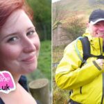 Picture of Sophie next to a picture of her out hiking with her dad