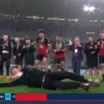 Crusaders head coach Scott Robertson celebrates Super Rugby title win in style!