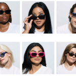 Six cropped model faces with sunglasses