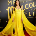 Folds and folds of chiffon! Slumdog Millionaire alum Freida Pinto was as welcome as the sunshine in her dramatic dress at the Manhattan premiere of Mr. Malcolm's List, which was held at the DGA Theater on Wednesday