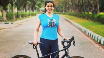 Gul Panag, Gul Panag news, Gul Panag cycling, Gul Panag cycling in the mountains, Gul Panag fitness, celeb fitness, indian express news