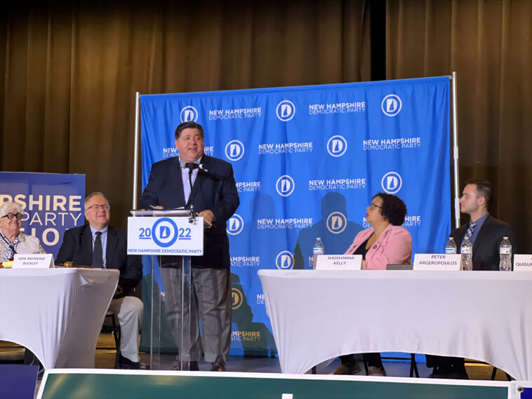 Illinois Gov. Pritzker rallies New Hampshire Dems