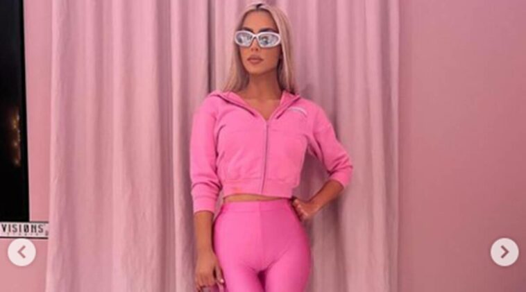 Kim Kardashian, Kim Kardashian news, Kim Kardashian fashion, Kim Kardashian daughter, Kim Kardashian Balenciaga, Kim Kardashian pink outfit, Kim Kardashian photoshoot, indian express news