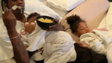 Kylie Jenner showed how cozy Travis Scott is spending time with their two children