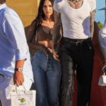 Megan Fox, on a date with her fiance, Machine Gun Kelly, shows how to combine trendy jeans and a crop top