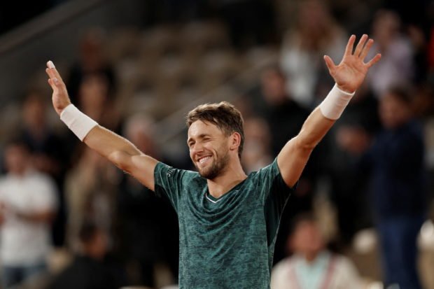 Norway's Casper Ruud celebrates winning his semi final match against Croatia's Marin Cilic REUTERS/Benoit Tessier