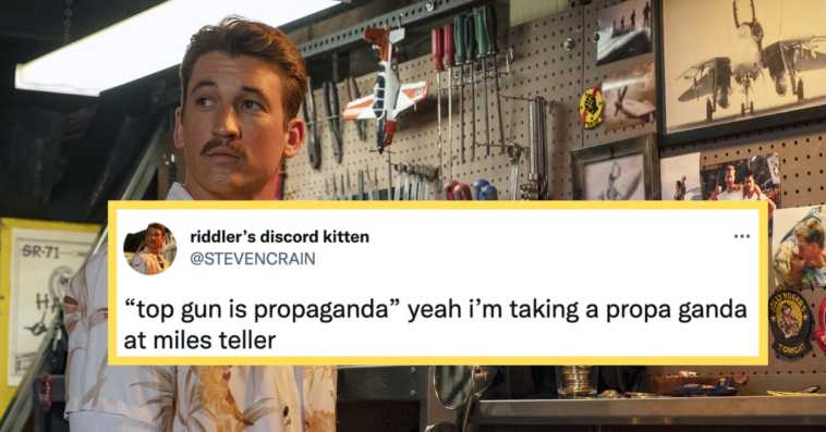 People On Twitter Are Lusting Over Miles Teller And His Mustache In "Top Gun: Maverick"