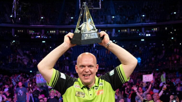 Premier League Darts: Michael van Gerwen wins sixth crown to equal Phil Taylor's number of titles