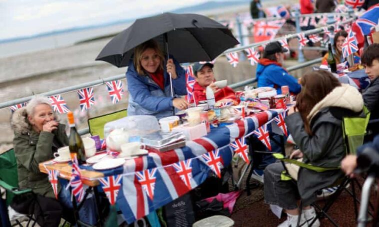 People picnic in Morecambe, Lancashire, as the council attempts to break its record for longest street party, which it set in the 2012 diamond jubilee.