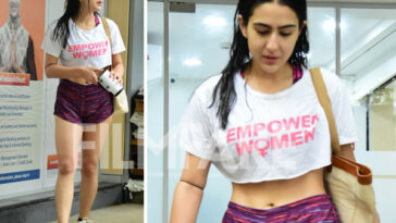 Sara Ali Khan looked fit in her workout ensemble as she was clicked at her gym