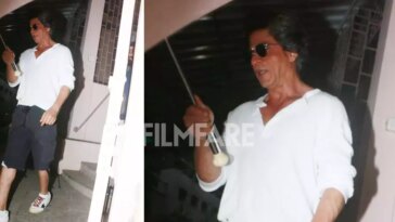 Shah Rukh Khan keeps it casual as he gets clicked at a dubbing studio