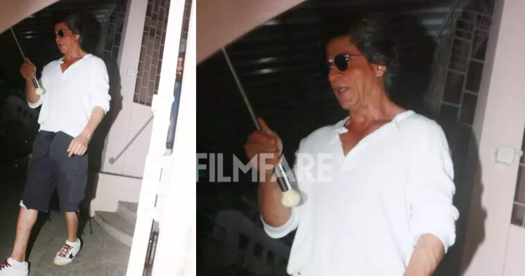 Shah Rukh Khan keeps it casual as he gets clicked at a dubbing studio