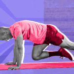 man doing mountainclimbers workout on yoga mat gif