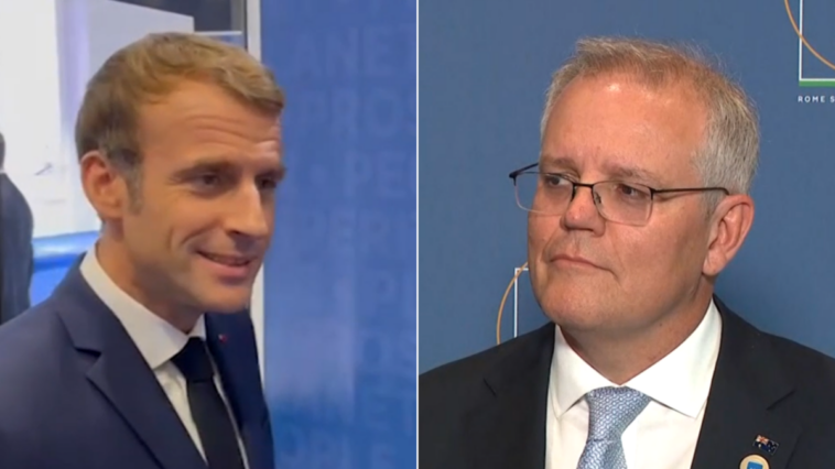 ‘I don’t think. I know’: French president accuses Scott Morrison of lying over sub deal