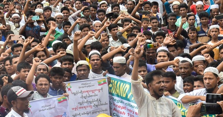 ‘It’s hell’: Rohingya refugees in Bangladesh rally to ‘go home’