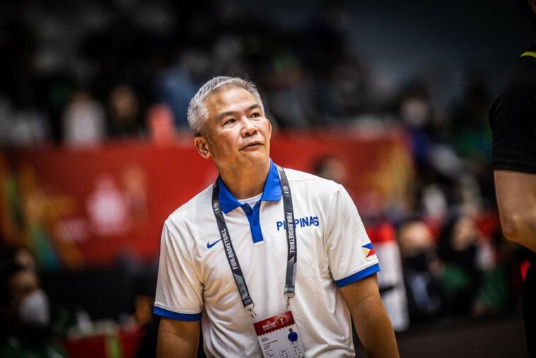 Gilas Pilipinas coach Chot Reyes during the Fiba Asia Cup 2022 game vs Lebanon.