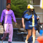 For A Whole Foods Run In The Sweltering Heat Of New York City, Rihanna Wore Blue Shorts And A Large Coat