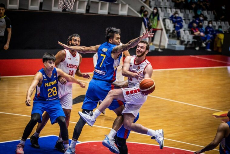 Gilas Pilipinas vs Lebanon in the Fiba Asia Cup 2022.