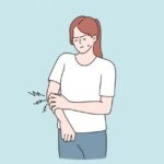 illustration of a girl itching