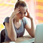 woman working on laptop