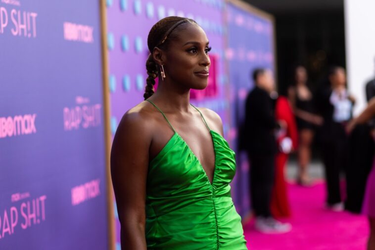 Issa Rae Wears Silk Green Minidress by The Sei for ‘Rap Sh!t’ Premiere