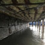 Section of canal tow-path beneath 230-year-old bridge at risk of collapse