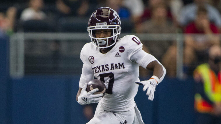 Texas A&M suspends WR Ainias Smith following Wednesday arrest