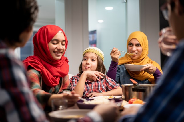 Family eating Iftar together