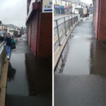 Frustration as pedestrians 'forced to walk in the road' due to flooding