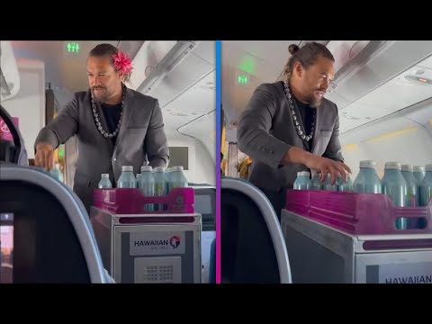 Jason Momoa Takes on FLIGHT ATTENDANT Duties Mid-Flight!