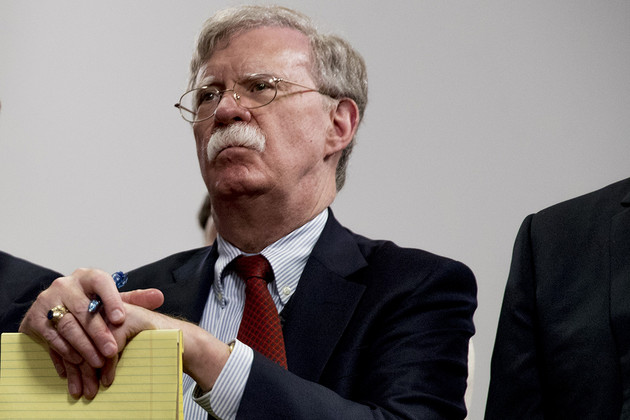 John Bolton is pictured at a meeting.