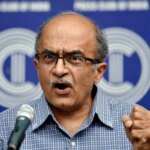 Advocate Prashant Bhushan addresses a press conference at the Press Club of India, in New Delhi.