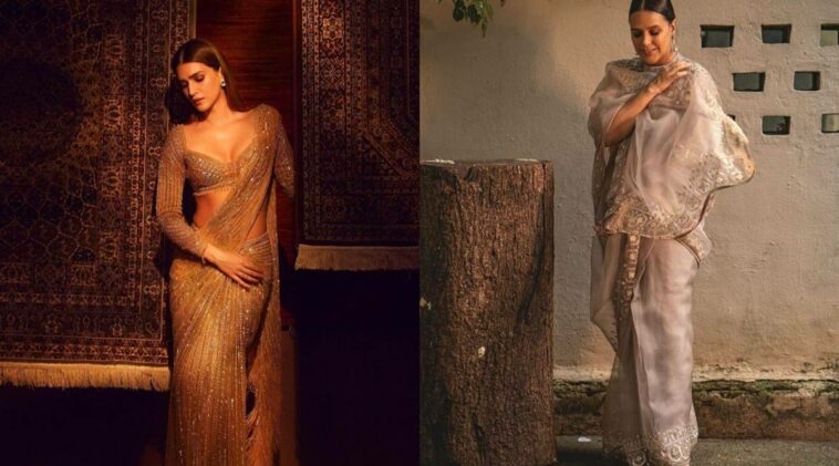 Kriti Sanon and Neha Dhupia sari picture