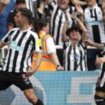 Newcastle United's Fabian Schar celebrates scoring their side's first goal of the game