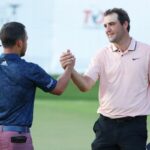 Schauffele gets hot late, closes gap with Scheffler