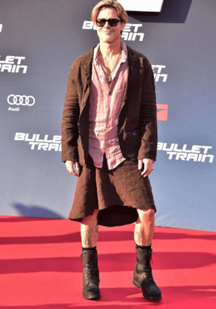 The Reason Why Brad Pitt Wore A Skirt To A Movie Premiere Of Bullet Train Is Explained