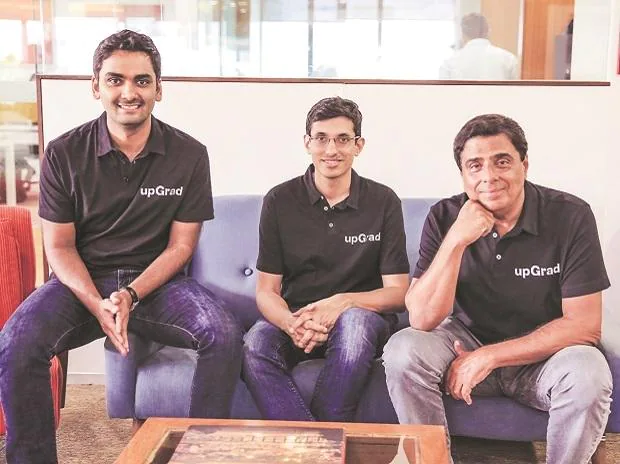 upGrad founders Phalgun Kompalli, Mayank Kumar and Ronnie Screwvala