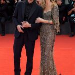 Coupled-up: Adrien Brody and Georgina Chapman arrived arm-in-arm with partner Georgina Chapman at the Blonde premiere at the 79th Venice International Film Festival on Thursday