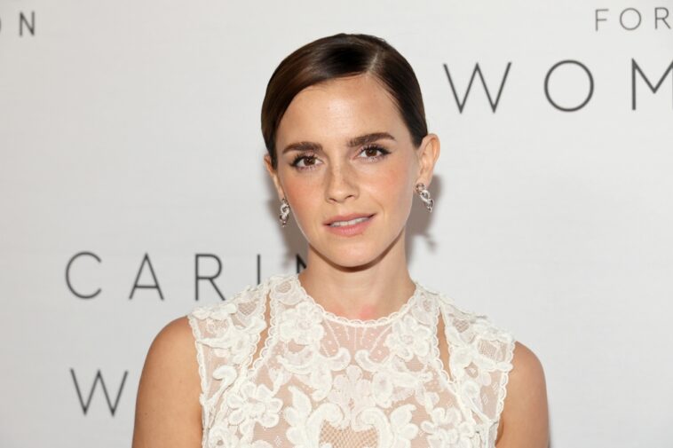 Emma Watson Wears Lace Alexander McQueen Dress at The Kering Foundation’s Caring for Women Dinner