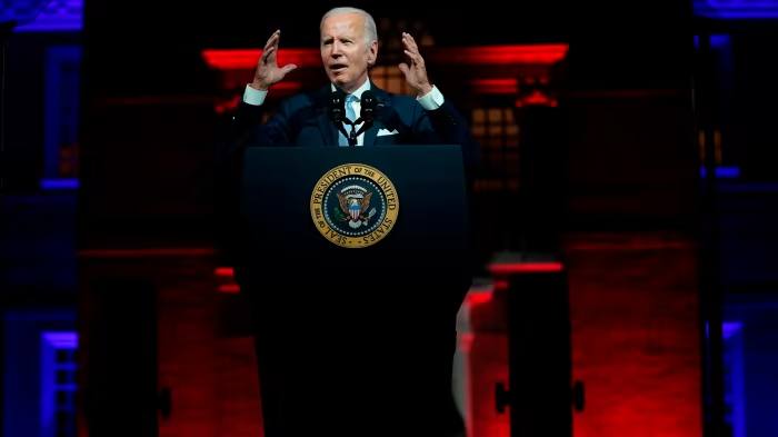 FirstFT: Biden calls ‘extremist’ Republicans a ‘threat to America’