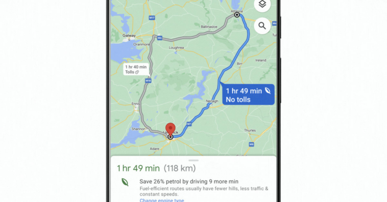 Google Maps can now tune its eco-friendly navigation for gas, diesel, and electrified vehicles