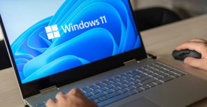 Microsoft Windows 11 on a laptop