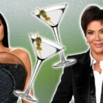 Kylie and Kris Jenner looking glam with dirty martini glasses with olives in