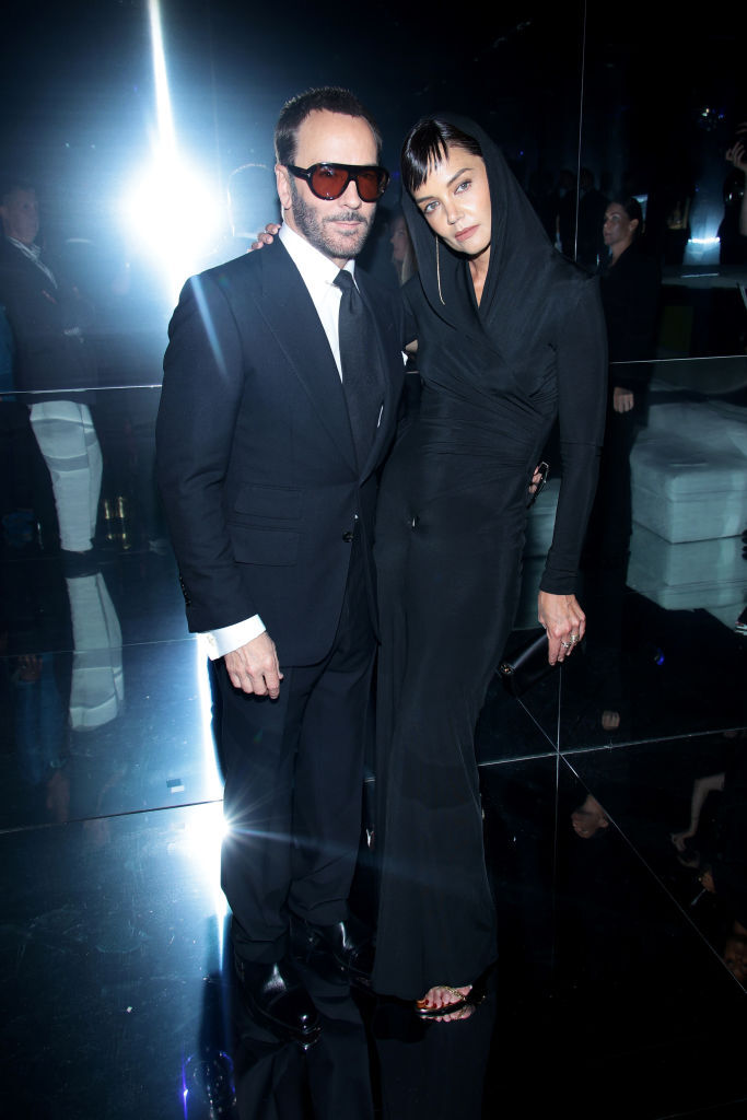 Katie Holmes Brings Gothic Glamour to NYFW in Hooded Black Dress at Tom Ford’s Spring 2023 Front Row