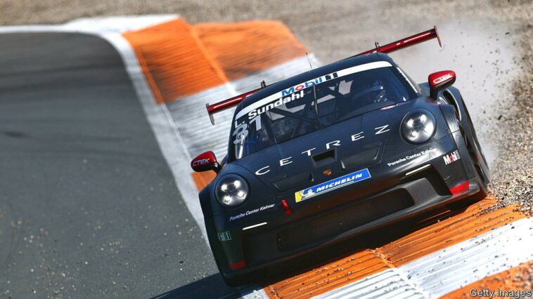 ZANDVOORT, NETHERLANDS - SEPTEMBER 03: Lukas Sundahl of Sweden and Fragus Motorsport (31) drives on track during qualifying ahead of Round 7 of the Porsche Mobil 1 Supercup at Circuit Zandvoort on September 03, 2022 in Zandvoort, Netherlands. (Photo by Dan Istitene - Formula 1/Formula 1 via Getty Images)